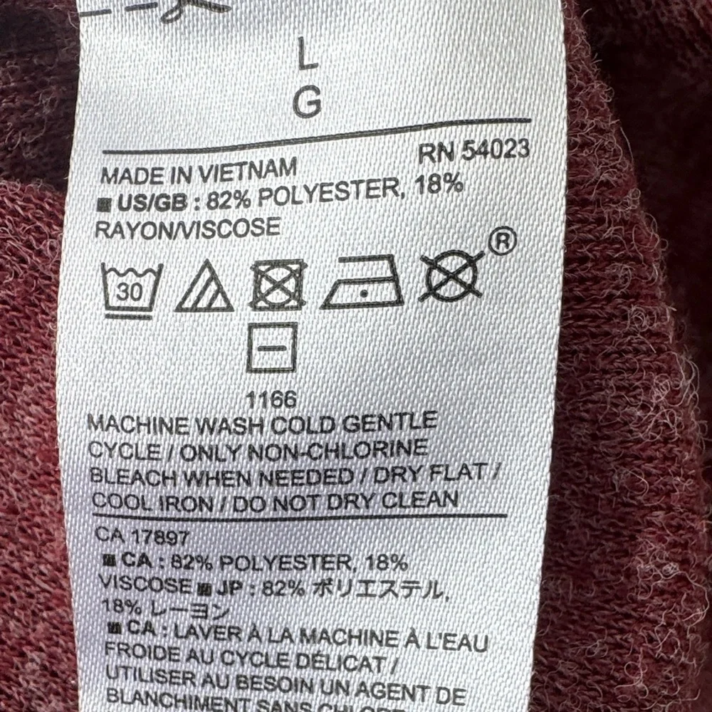 Men’s Banana Republic Burgundy Zip Up Sweater SZ L